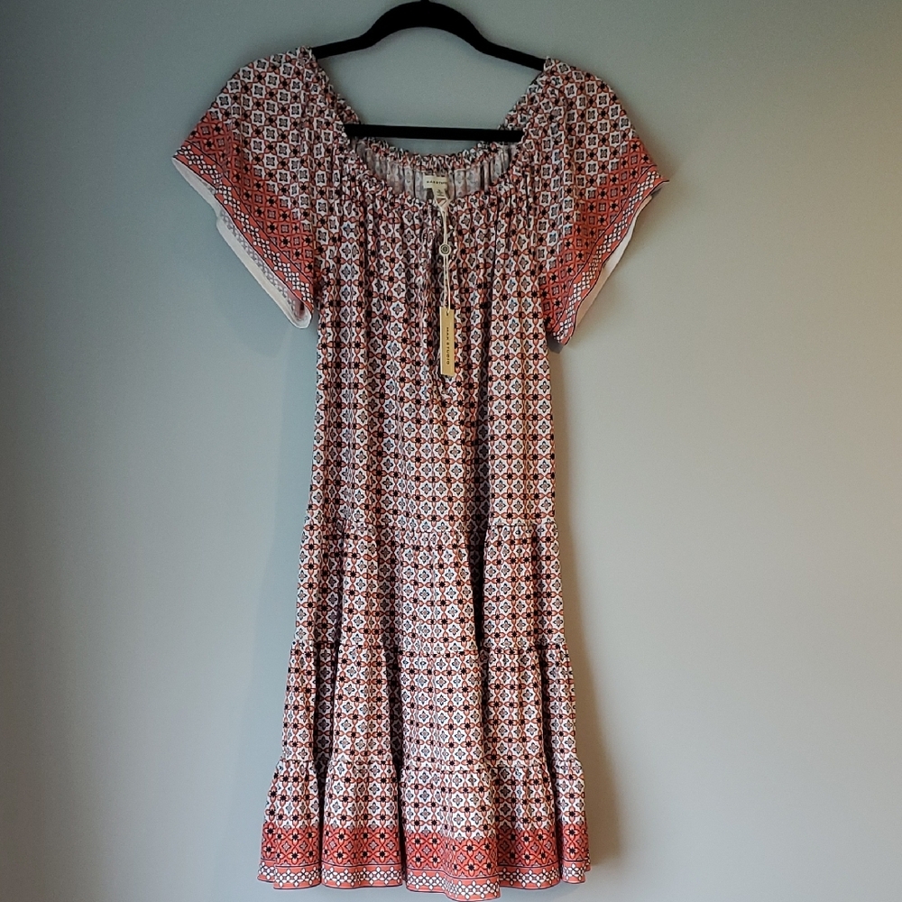 Max Studio Pink Flutter Sleeve Sundress